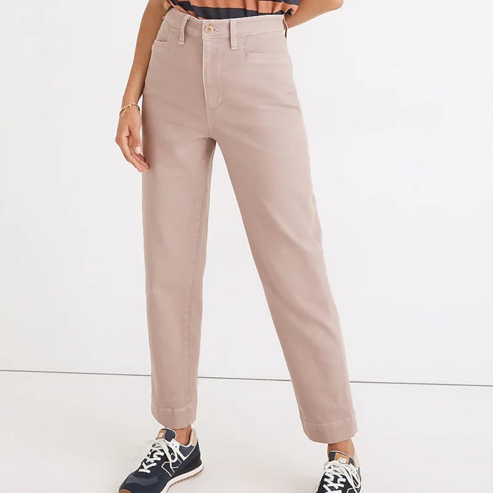 Madewell Lavender Mauve Slim Emmett Tapered Pants